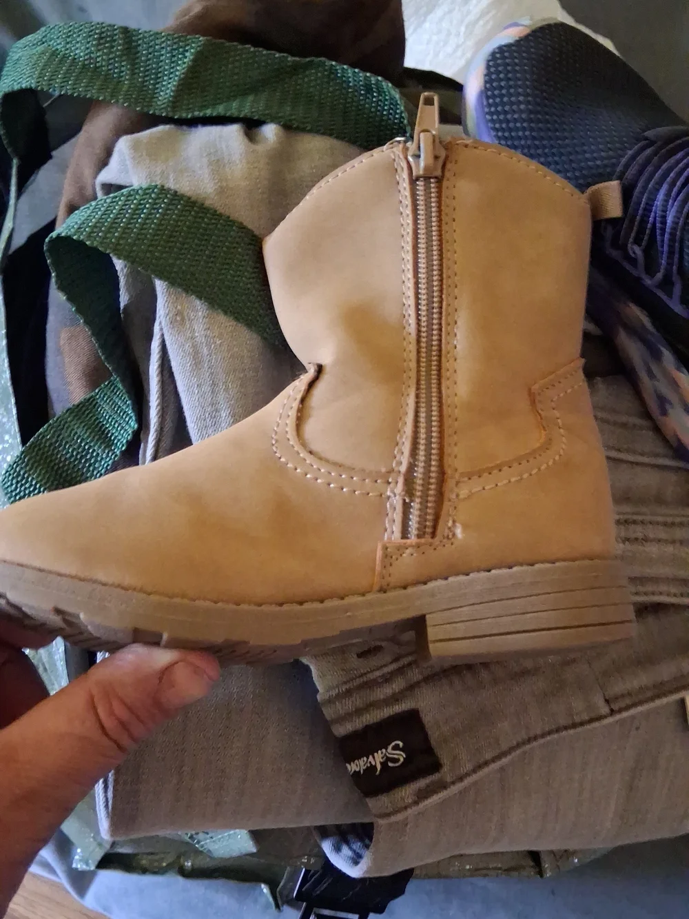 Carter's Tan Butterfly Embroidered Kids Boot